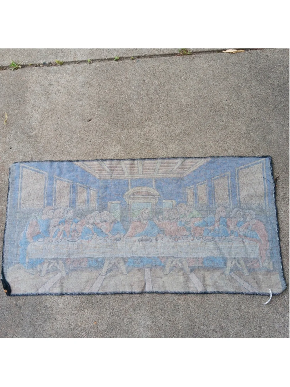 Vintage Wall Hanging Tapestry Rug Jesus The Last Supper Carpet Feel Soft 37